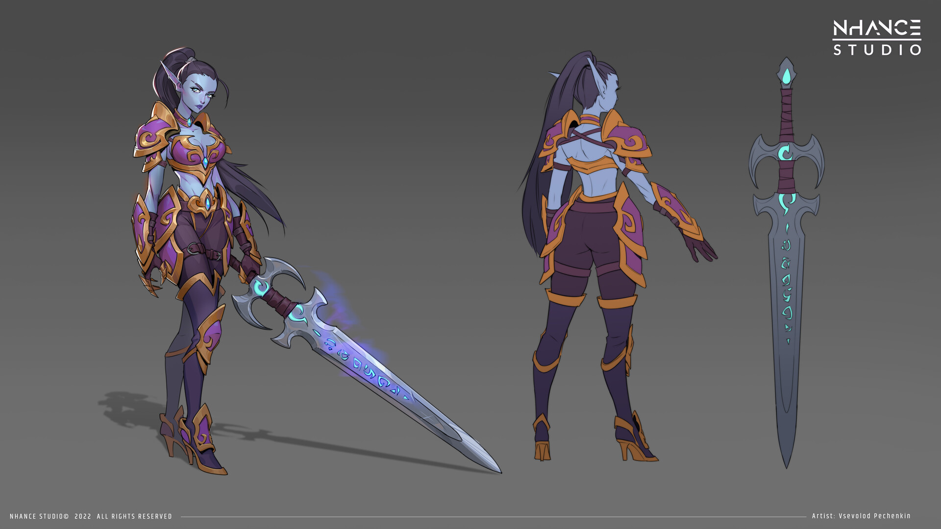 Dark elf character concept art